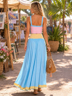 Capri Pastel Maxi Skirt Set Dreamy Coastal Energy
