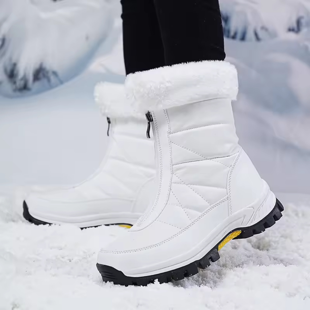 Women’s Cozy Winter Snow Boots – Plush Warmth, Non-Slip Grip & Easy Zipper Design