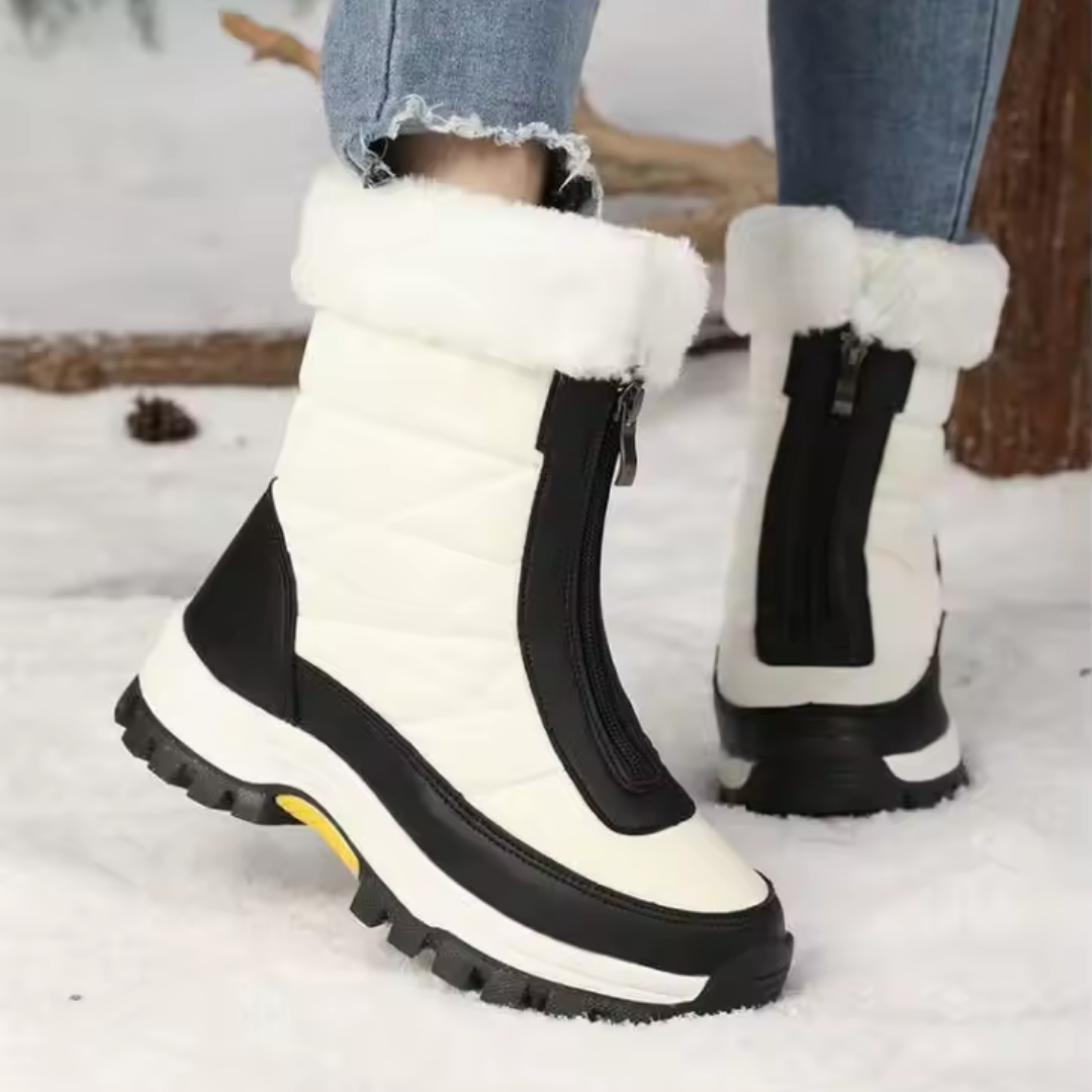 Women’s Cozy Winter Snow Boots – Plush Warmth, Non-Slip Grip & Easy Zipper Design